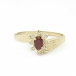 Diamond Halo Ruby Ring in 14kt Gold