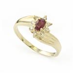 Diamond Halo Ruby Ring in 14kt Gold