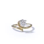 0.25ct TDW. Diamond Flower Cluster Ring in 14kt Gold 