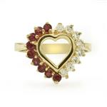 Forever Diamonds Diamond Ruby Heart Ring in 14kt Gold