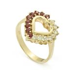 Diamond Ruby Heart Ring in 14kt Gold