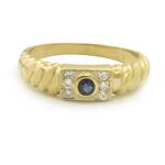 Diamond Sapphire Braided Ring in 14kt Gold