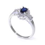 Sapphire Diamond Ring in 14kt White Gold