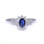 Forever Diamonds Sapphire Diamond Ring in 14kt White Gold