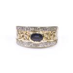 Sapphire Diamond Ring in 14kt Gold