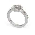 Diamond Flower Ring in 14kt White Gold