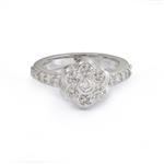 Diamond Flower Ring in 14kt White Gold