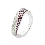 Diamond Ruby Contour Ring in 14kt White Gold