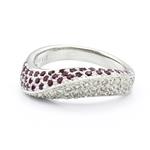 Forever Diamonds Diamond Ruby Contour Ring in 14kt White Gold