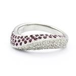 Diamond Ruby Contour Ring in 14kt White Gold