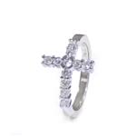 Forever Diamonds Diamond Sideways Cross Ring in 14kt White Gold