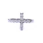 Diamond Sideways Cross Ring in 14kt White Gold