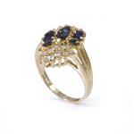 Diamond Sapphire Blossom Ring in 14kt Gold