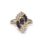 Forever Diamonds Diamond Sapphire Blossom Ring in 14kt Gold