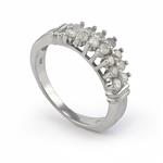 Two Row Diamond Ring in 10kt White Gold