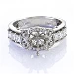 Vintage Diamond Engagement Setting in 18kt White Gold 