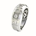 Five Stone Men's Diamond Wedding Band in 14kt White Gold