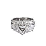 Floating Diamond In a Heart Ring in 14kt White Gold