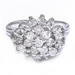 Diamond Blossom Ring in 14kt White Gold