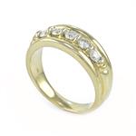 Five Stone Men's Diamond Wedding Band in 14kt Yellow Gold 