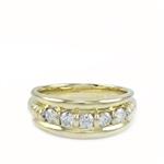 Five Stone Men's Diamond Wedding Band in 14kt Yellow Gold 