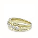 Five Stone Men's Diamond Wedding Band in 14kt Yellow Gold 