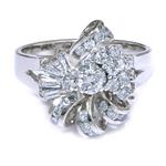 0.89ct TDW. Diamond Blossom Ring in 14kt White Gold