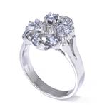 0.89ct TDW. Diamond Blossom Ring in 14kt White Gold