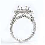 Halo Style Diamond Engagement Setting in 18kt White Gold 