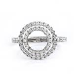 Halo Style Diamond Engagement Setting in 18kt White Gold 