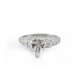 0.95ct TDW. Pear Shape Diamond Center Stone 18kt White Gold Engagement Ring Setting