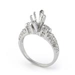 0.95ct TDW. Pear Shape Diamond Center Stone 18kt White Gold Engagement Ring Setting