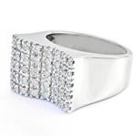 Diamond Block Ring in 14kt White Gold