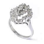 Diamond Blossom Ring in 14kt White Gold