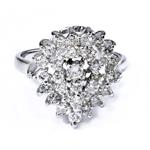 Diamond Blossom Ring in 14kt White Gold