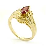 1.00ct TDW. Diamond Ruby Ring in 14kt Gold