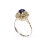 Diamond Sapphire Blossom Ring in 14kt Gold