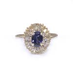 Diamond Sapphire Blossom Ring in 14kt Gold