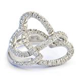 Twisted Hearts Diamond Ring in 14kt White Gold