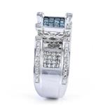 Enhanced Blue and White Diamond Engagement Ring in 10kt White Gold