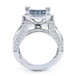 Enhanced Blue and White Diamond Engagement Ring in 10kt White Gold