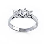 Forever Diamonds Three Stone Diamond Engagement Ring in 14kt White Gold 