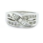 1.10ct TDW. Diamond Cross-Over Ring in 14kt White Gold