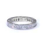 Natural Round and Princess Cut Diamond Eternity Band in 18kt White Gold