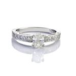 Forever Diamonds Oval Cut Center Diamond Engagement Ring 