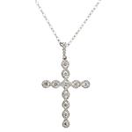 Forever Diamonds  Braided Diamond Cross in 14kt White Gold