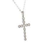  Braided Diamond Cross in 14kt White Gold