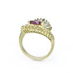 Baguette Diamond Ruby Ring in 18kt Yellow Gold