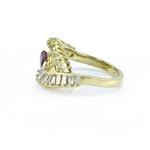 Baguette Diamond Ruby Ring in 18kt Yellow Gold