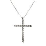 Round Diamond Cross in 14kt White Gold